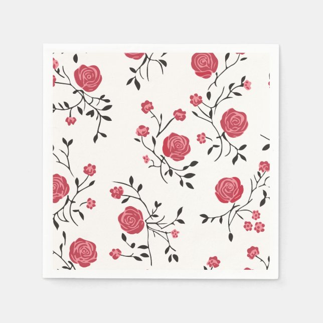 Servilleta De Papel patrón de rosa roja (Anverso)