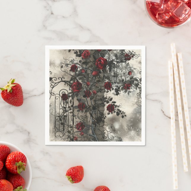 Servilleta De Papel Patrón de Rosas de Jardín Gótico de Victoria (In situ)