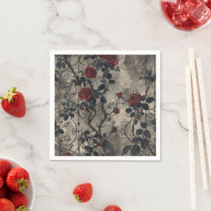 Servilleta De Papel Patrón de Rosas de Jardín Gótico de Victoria