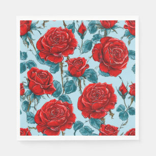 Servilleta De Papel Patrón de rosas rojas