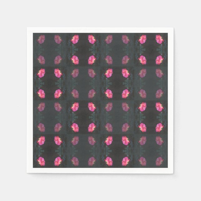 Servilleta De Papel Patrón de Rosas Rosadas (Anverso)
