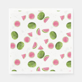 Servilleta De Papel Patrón de sandía verde y rosa de verano