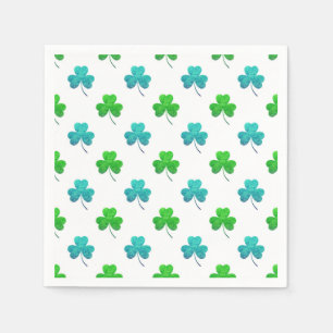 Servilleta De Papel Patrón de Shamrock de color acuático
