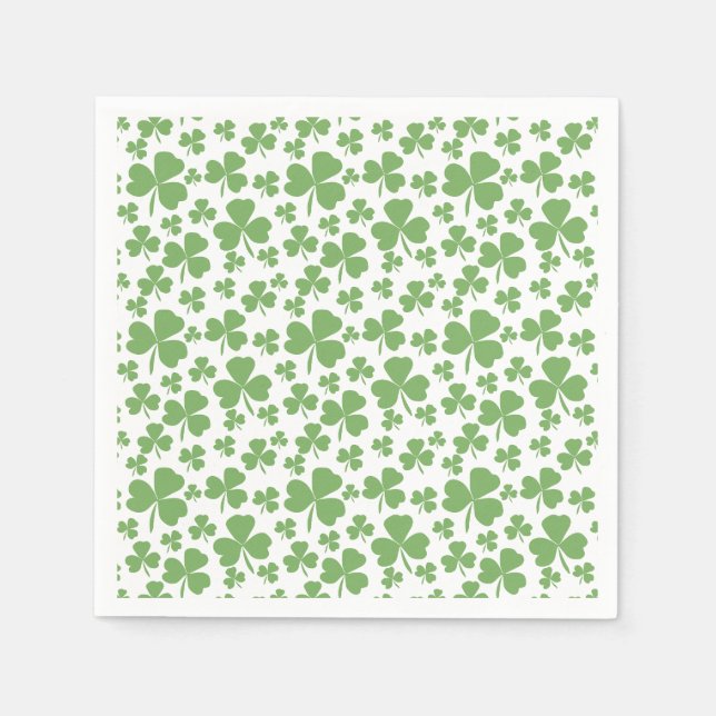 Servilleta De Papel Patrón de Shamrock de vegetación suave (Anverso)