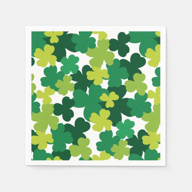 Servilleta De Papel Patrón de Shamrock del Día de San Patricio (Anverso)