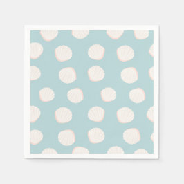 Servilleta De Papel Patrón de shell azul