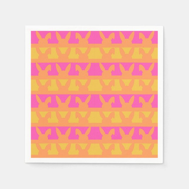 Servilleta De Papel Patrón de silueta de conejo de Pascua (Anverso)