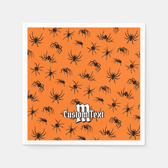Servilleta De Papel Patrón de siluetas arañas (Anverso)