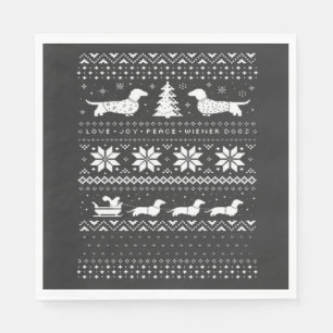 Servilleta De Papel Patrón de suéter de Navidad para Dachshunds Clásic
