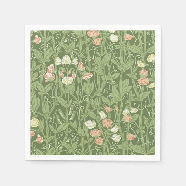 Servilleta De Papel Patrón de Sweet Pea de William Morris Botánico Vin (Anverso)