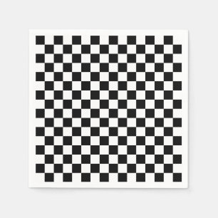 Servilleta De Papel Patrón de tablero de ajedrez en blanco y negro
