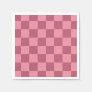Servilleta De Papel Patrón de tablero de ajedrez rosa minimalista