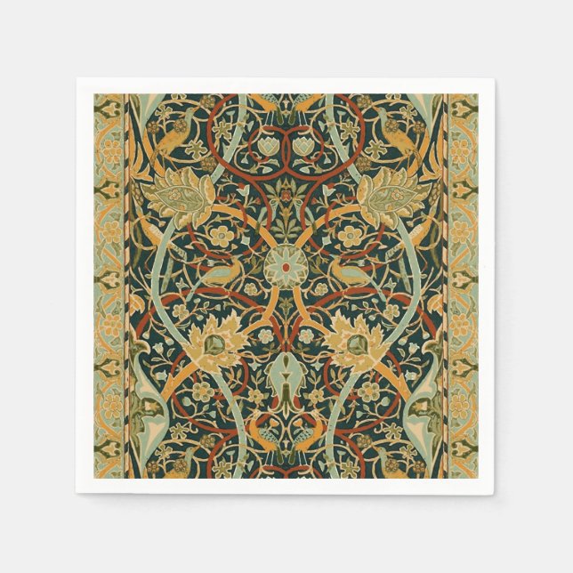 Servilleta De Papel Patrón de tapiz del bosque de William Morris: Vint (Anverso)