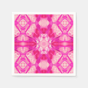 Servilleta De Papel Patrón de Tie Dye en rosa fucsia y pastel 