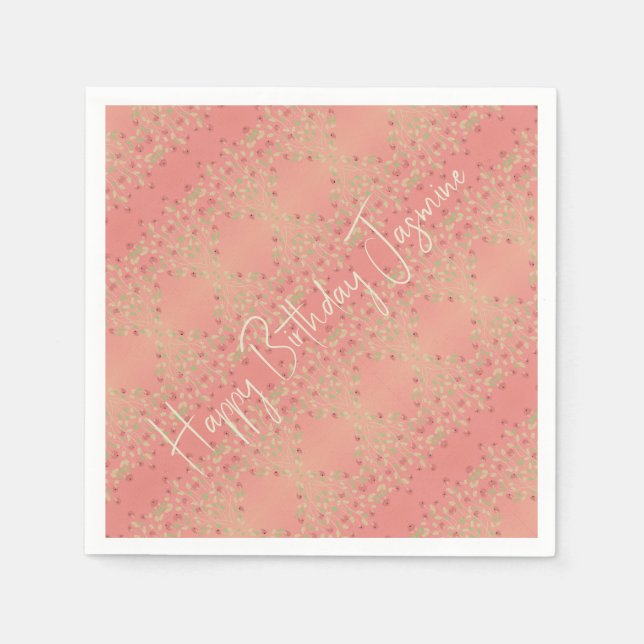 Servilleta De Papel Patrón de tipo floral delgado (Anverso)