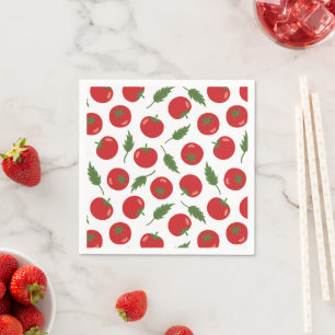 Servilleta De Papel Patrón de tomate rojo dibujado a mano