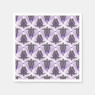 Servilleta De Papel Patrón de tortugas marinas chamánicas - violeta +
