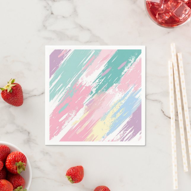 Servilleta De Papel Patrón de trazos de pintura de Pastel (In situ)