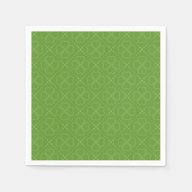 Servilleta De Papel Patrón de trébol cardíaco (Anverso)
