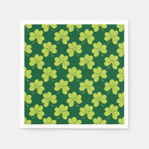 Servilleta De Papel Patrón de trébol de cuatro hojas verde lindo
