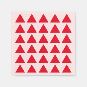 Servilleta De Papel Patrón de triángulo rojo arte moderno rosado