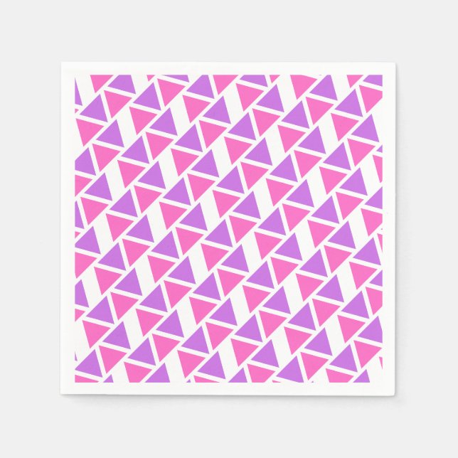 Servilleta De Papel Patrón de triángulo rosa púrpura (Anverso)