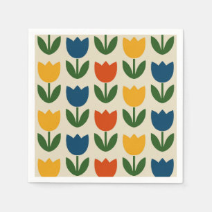 Servilleta De Papel Patrón de Tulipán Colorido