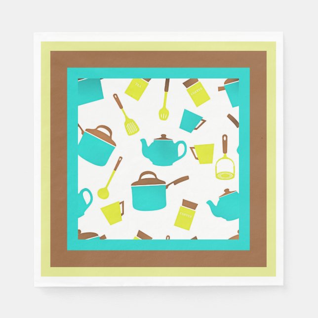 Servilleta De Papel Patrón de utensilios de cocina (Anverso)