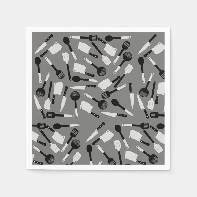 Servilleta De Papel Patrón de utensilios de cocina (Anverso)