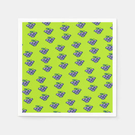 Servilleta De Papel Patrón de uvas moradas en verde