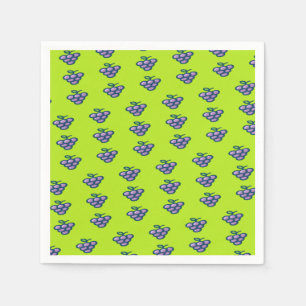 Servilleta De Papel Patrón de uvas moradas en verde