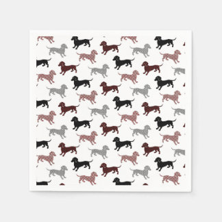 Servilleta De Papel Patrón de vacaciones de Damask Dachshunds