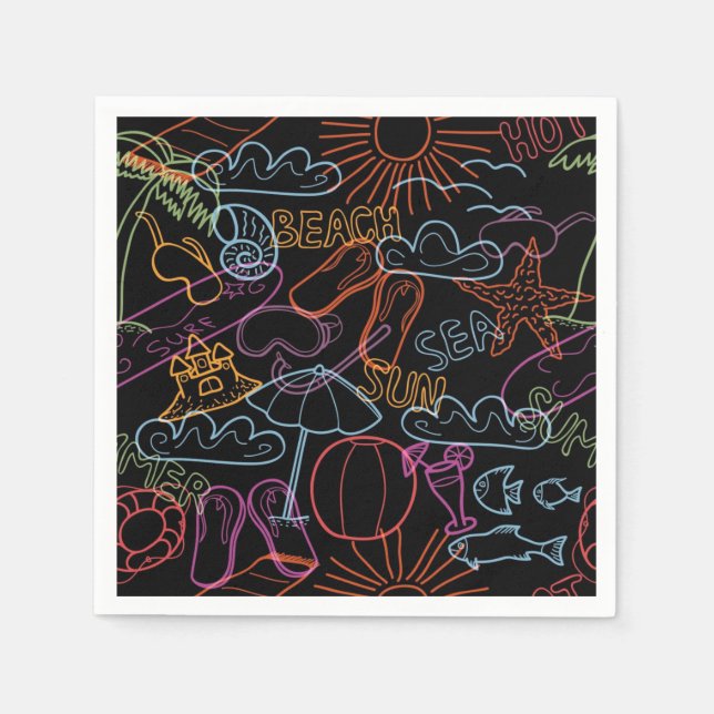 Servilleta De Papel Patrón de verano (Anverso)