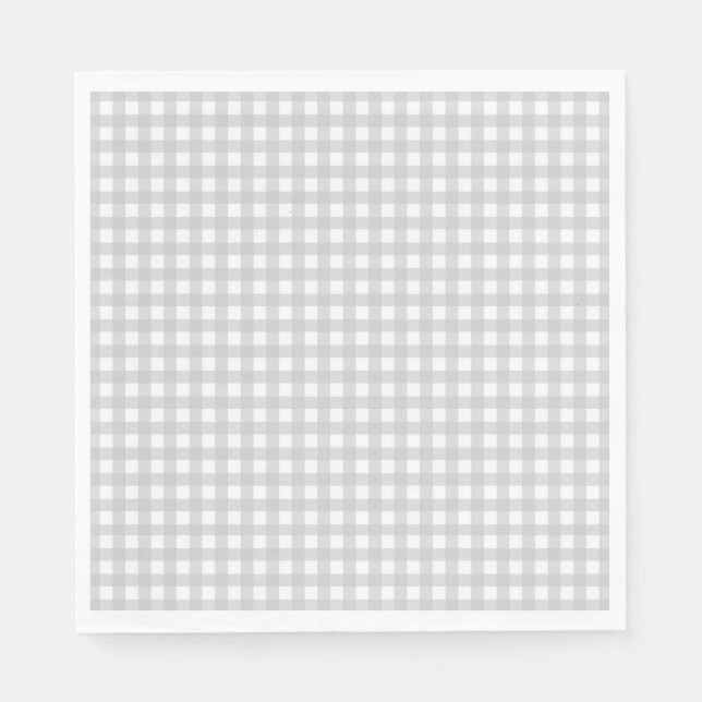 Servilleta De Papel Patrón de verificación gris Gingham (Anverso)