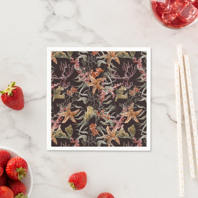 Servilleta De Papel Patrón de vida marina de Shabby (In situ)