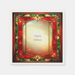 Servilleta De Papel Patrón de vidrio emplomado ornamentado de fiesta s