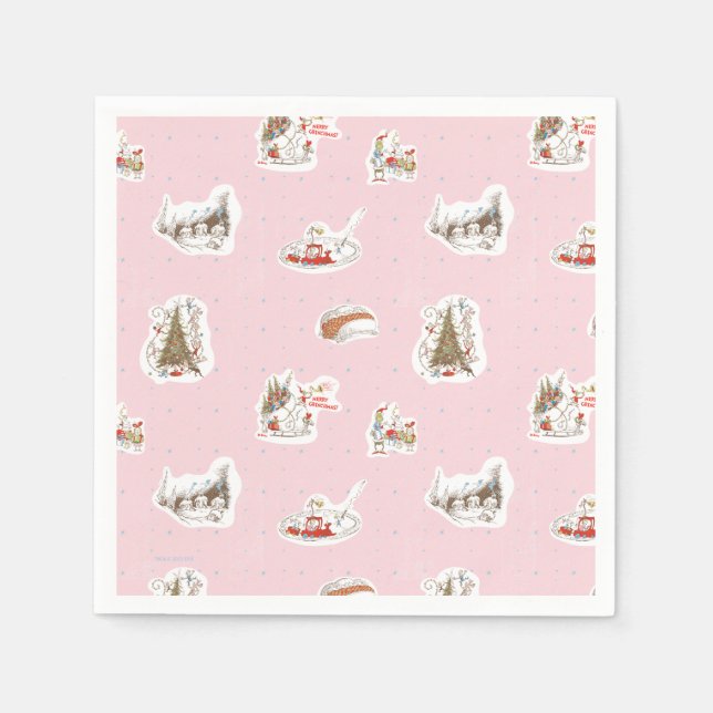 Servilleta De Papel Patrón de viñetas de Navidad de Whoville (Anverso)
