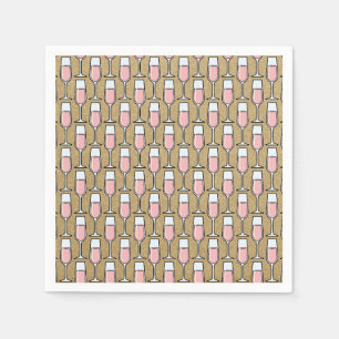 Servilleta De Papel Patrón de Vino Rosado Dorado