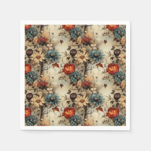 Servilleta De Papel Patrón de vintage del Día de Acción de Gracias Flo