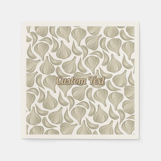 Servilleta De Papel Patrón de Woodcut de ajo (Anverso)