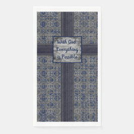 Servilleta De Papel Patrón de X y O en azul marino y gris