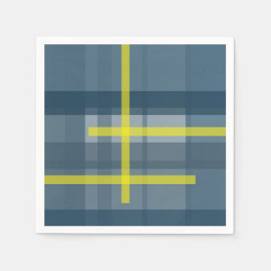 Servilleta De Papel Patrón de yeso azul y amarillo