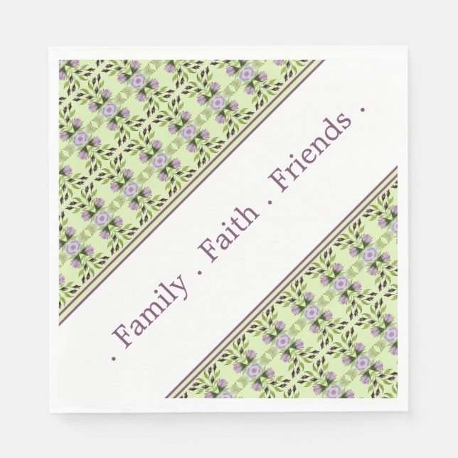 Servilleta De Papel Patrón Decorativo Con Verde Claro (Anverso)