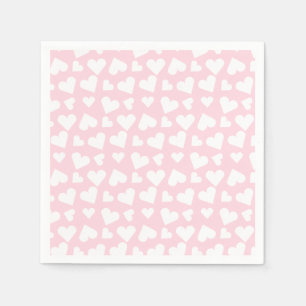 Servilleta De Papel Patrón del corazón de la Girona Blanco rosado