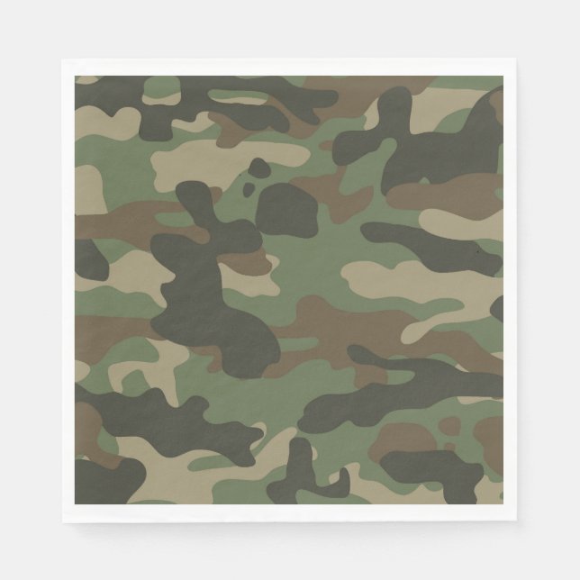 Servilleta De Papel Patrón del Ejército Camo Verde (Anverso)