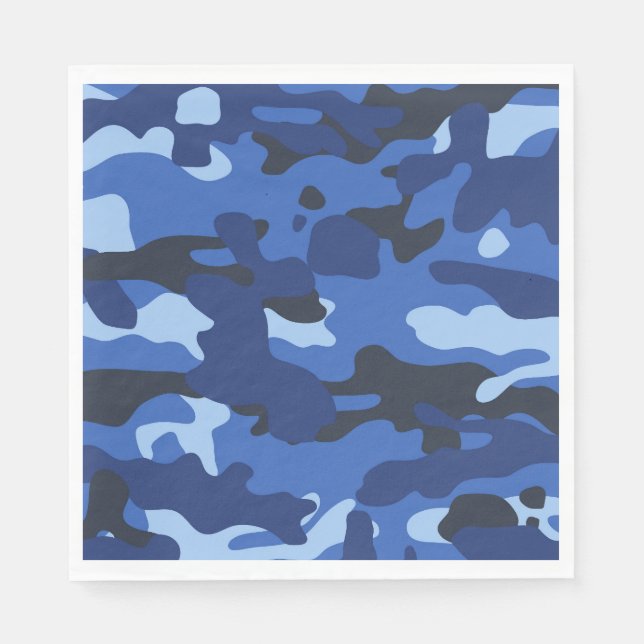 Servilleta De Papel Patrón del Ejército Camuflaje Azul Camo (Anverso)