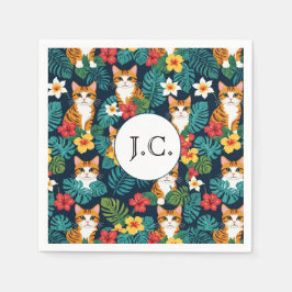 Servilleta De Papel Patrón del estilo de las camisas hawaianas de gato