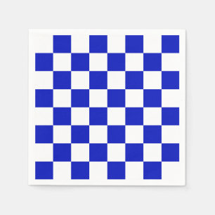 Servilleta De Papel Patrón del tablero Royal Blue and White Checker