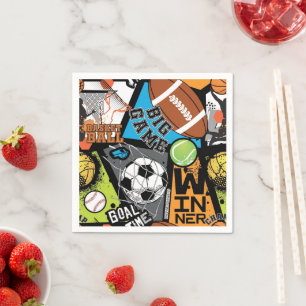 Servilleta De Papel Patrón Deportivo Con Balones
