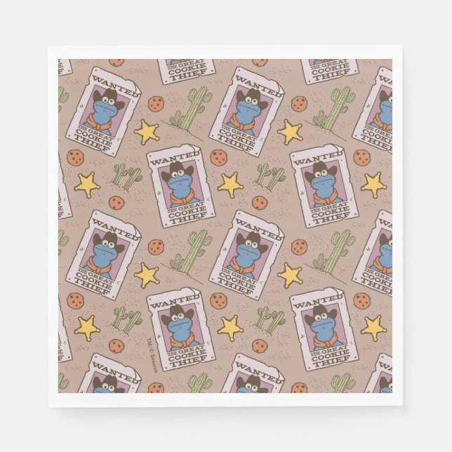 Servilleta De Papel Patrón deseado de Cookie Monster (Anverso)